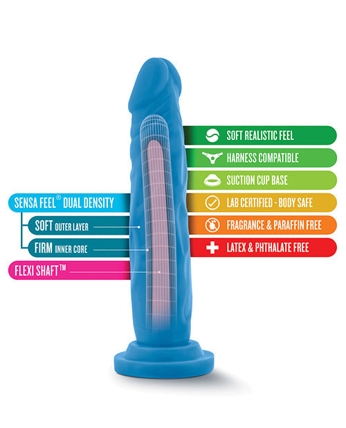 Blush Neo Large Dildo | Dual Density 7.5" Big Dildo | Blue Suction Cup Dildo | Best Dildo
