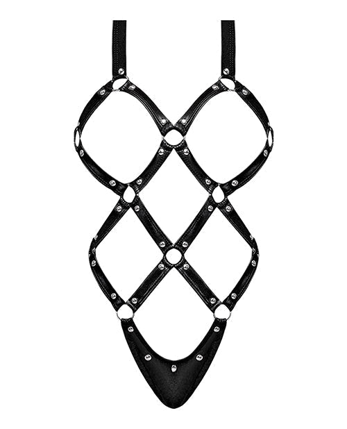 Lust Contessa Cupless Strappy Brazilian Teddy Black L/XL