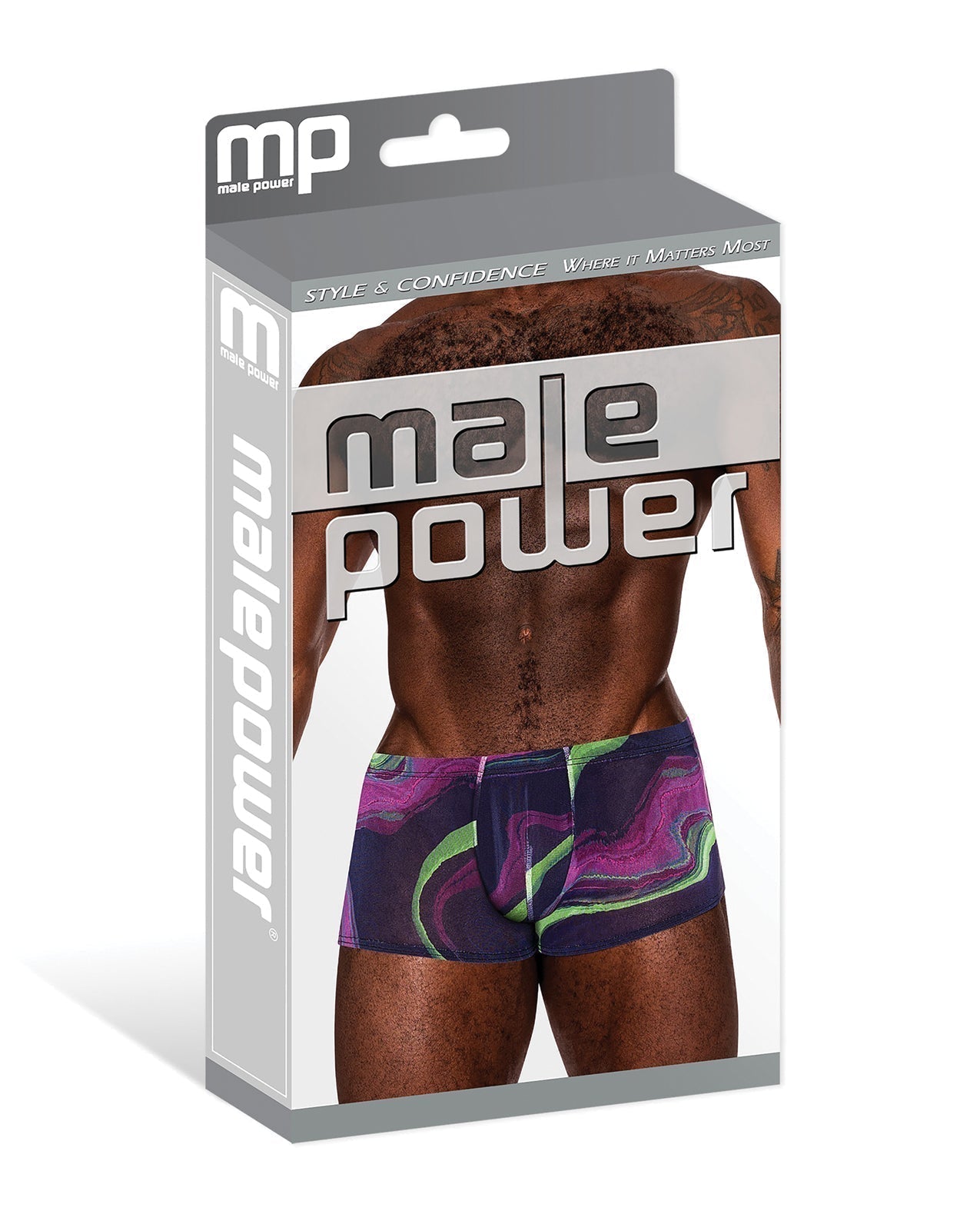 Galactic Sheer Poly Spandex Mini Short Multi Color XL