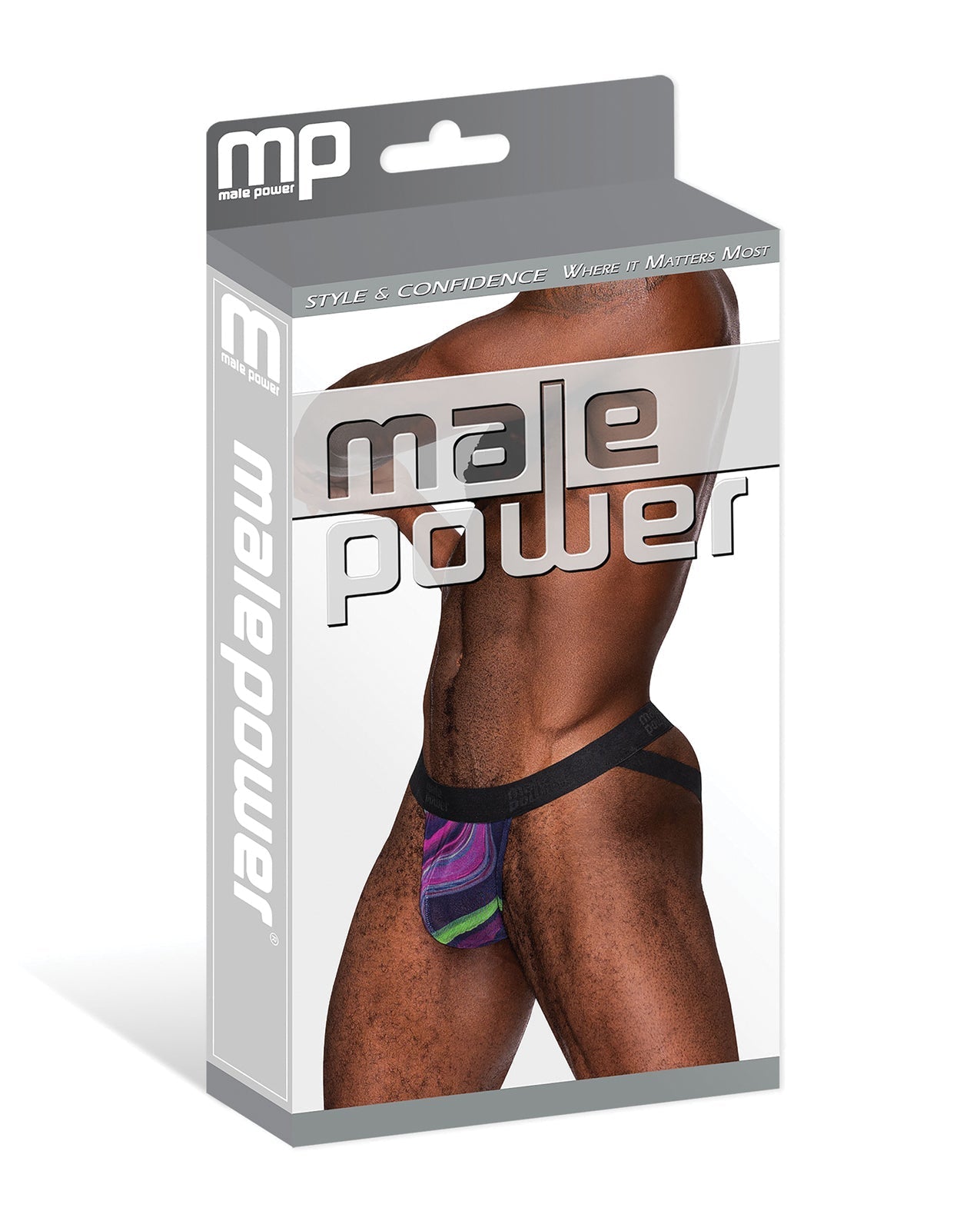 Galactic Sheer Poly Spandex Strappy Ring Jock Multi Color L/XL