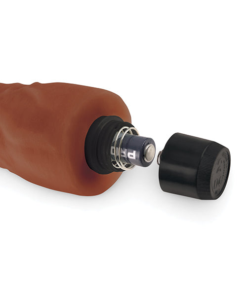 Real Feel No. 1 Long 7.5" Vibe Waterproof - Mutli-speed Brown