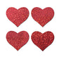 Pastease Premium Petites Glitter Heart - Red O/S Pack of 2 Pair