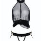 Adore Be My Baby Sheer Mesh Harness Babydoll & Open Panty Black O/S