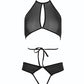 Allure Marley Mesh Peek A Boo Top & Open Panty Black S/M