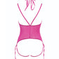 Allure Angelina Sheer Mesh Under Bust Teddy Hot Pink L/XL