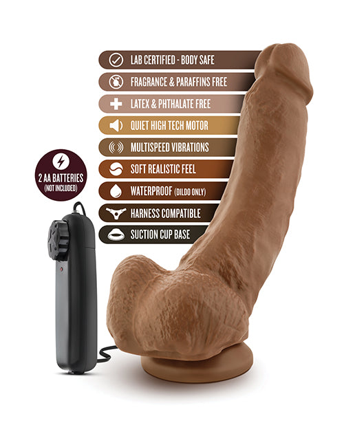 Blush Vibrating Dildo | Boxer 9" Big Dildo | Mocha Suction Cup Dildo