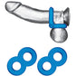 Blue Line C & B Dual Cock & Ball Stamina Enhancement Ring - Jelly Blue Pack of 2
