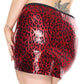 Darque Metallic Wet Look Skirt - Red/Black 1X/2X