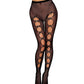 Fishnet Pantyhose w/Back Seam & Satin Bows - Black O/S