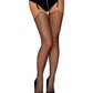 Raw Edge Fishnet Thigh High Stockings w/Crystal Rhinestones - Black O/S