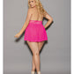 Euphoria Halter Tie Shorty Babydoll Hot Pink QN
