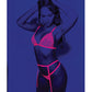 Euphoria Neon Bra, Garterbelt & Panty Neon Pink O/S