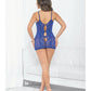 Keyhole Back Lace & Mesh Chemise Indigo SM