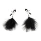 Lux Fetish Feather Nipple Clips - Black