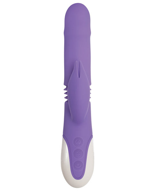 Evolved Thick Thrusting Vibrator | Bunny Dual Stim Waterproof Rechargeable Purple | Best Vibrator for Women
