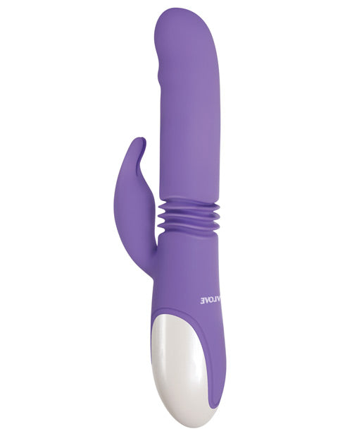 Evolved Thick Thrusting Vibrator | Bunny Dual Stim Waterproof Rechargeable Purple | Best Vibrator for Women