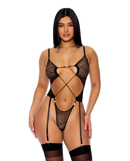 Pull My Strings Sheer Mesh Teddy w/Gar
