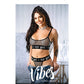 Vibes Icy Girl Metallic Fishnet Bralette & G-String Black M/L