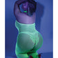 Glow Black Light Crotchless Bodystocking Neon Green QN