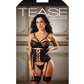 Tease Riley Net Bra, Waist Cincher & Panty Black S/M