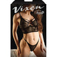 Vixen Call Me Yours Lace Bralette w/Grommet Detail & Panty Black L/XL