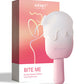 Bite Me Sucking, Tapping & Vibrating Cream Pop Stimulator - Pink/White