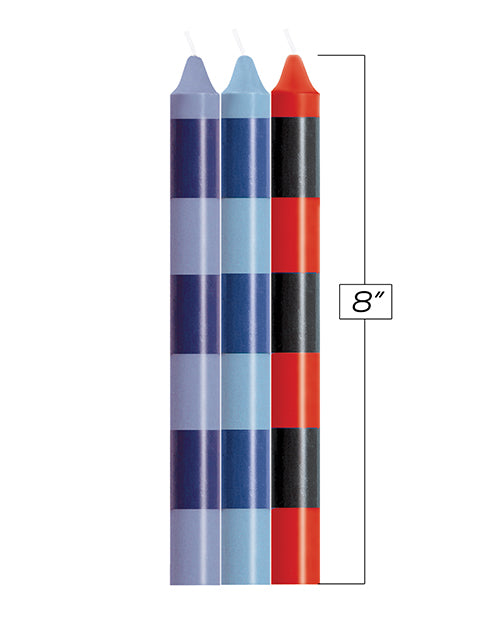 9's Make Me Melt Sensual Warm-Drip Candles - Passionettes Stripes Pack of 3