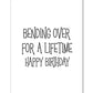 Halloween Bending Over Birthday Greeting Card w/Sticker