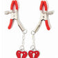 Sexy AF Nipple Clamps - Red Heart Charms