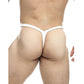 Male Basics Y Buns Thong White Sheer XL