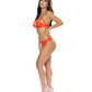 Strap-Tease Bra & Crotchless Panty Neon Orange S/M