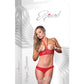 Risque Business Cupless Bra & Crotchless Panty Red L/XL