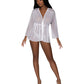 Modern Romance Flowing Short Robe White L/XL