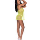 Love Star Halter Swing Chemise & Thong Chartreuse S/M