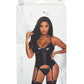 Club Candy Basque & Cheeky Panty Black S/M