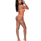 Rude Awakening Bralette, Thigh High Garter & Cheeky Panty Orange S/M