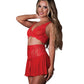 Sugar High Bralette w/Garter & Panty 3 pc Set - Red S/M
