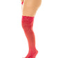 Sheer Thigh High w/Stay Up Silicone Lace Top Red QN