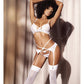 Floral Lace Bra, Garter Belt & Open Back Panty White S/M