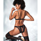 Mesh Cut Out Top & Crotchless Panty Black L/XL