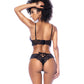 Night Butterfly Lace and Mesh 2 pc Set - Black L/XL