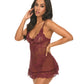 Valentine Lacey Babydoll w/G-String - Zinfandel LG