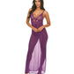 Katana Mesh & Eyelash Lace Gown - Purple S/M
