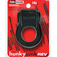 Hunkyjunk Revring Cock Ring w/Vibe - Tar w/Red Vibe