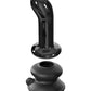 Icicles No. 84 Hand Blown Glass Vibrating Butt Plug w/Remote - Black
