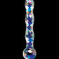 Icicles No 8 Realistic Dildo | Hand Blown Glass Dildo Massager | Clear Blue Swirls 7" Big Dildo