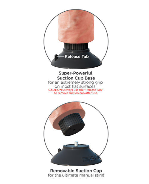 King Cock 6" Big Dildo | Vibrating Dildo | Flesh Suction Cup Dildo | Large Dildo