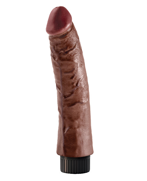 King Cock 7" Big Dildo | Vibrating Dildo | Brown Suction Cup Dildo | Large Dildo