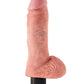 King Cock 8" Big Dildo | Vibrating Dildo With Balls | Flesh Suction Cup Dildo | Large Dildo