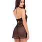 Rene Rofe Midnight Halter Chemise Set Black S/M